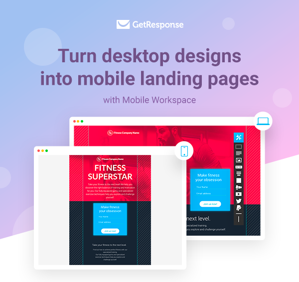 Turn desktop designs into mobile landing pages