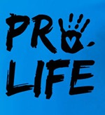 Pro Life with Handprint Sapphirer Blue T-Shirt
