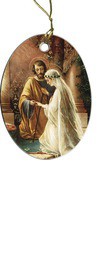 Marriage of Joseph and Mary porcelain ornament image