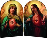 Sacred and Immaculate Hearts diptych image