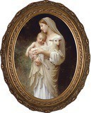 L'innocence canvas oval framed image