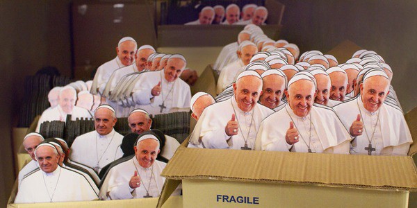 mini pope standees in boxes