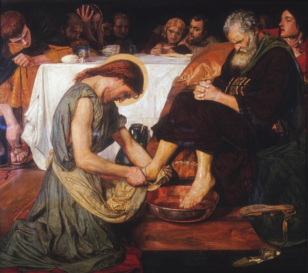 Christ washes peter's feet