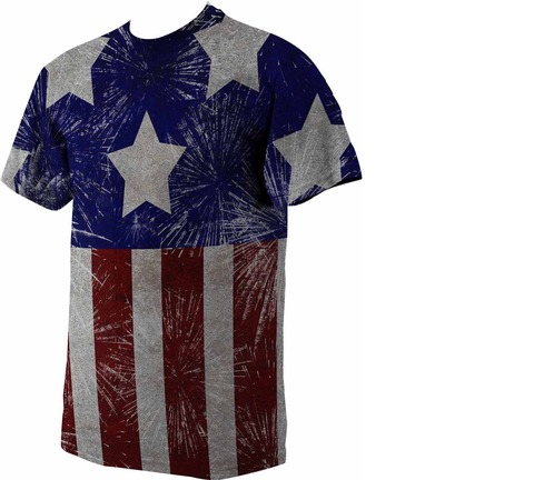 American Flag Graphic Poly T shirt