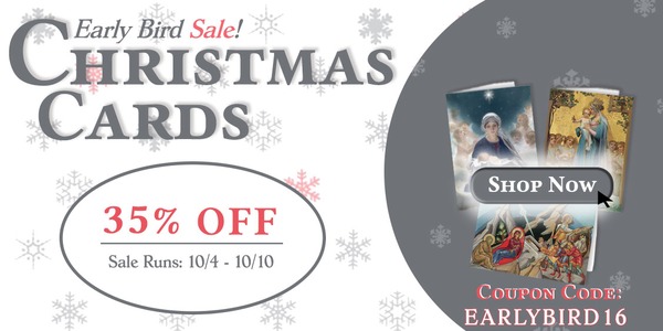 Early Bird Catholic Christmas Cards 35% OFF