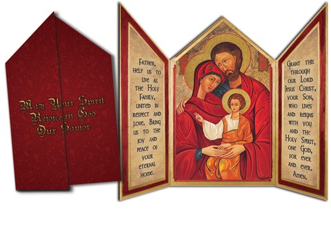 Holy Family Icon Tri-fold Triptych Cards