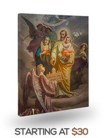 St. Joseph and the church canvas
