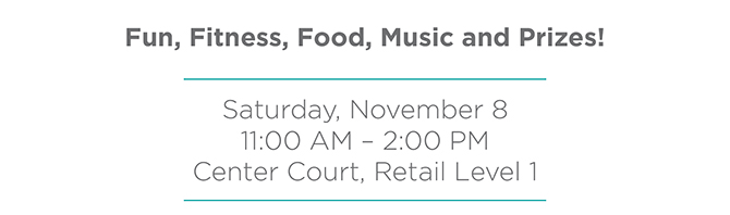 Fun, Fitness, Food, Music, and Prizes on Saturday, November 8 at Jefferson Valley Mall in Yorktown.