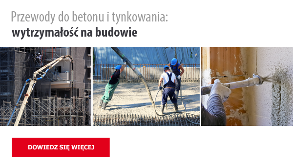 Przewody do betonu i tynkowania - wytrzymałość na budowie