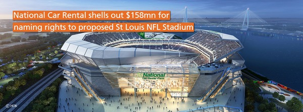 National Car Rental shells out $158mn for naming rights to proposed St Louis NFL Stadium
