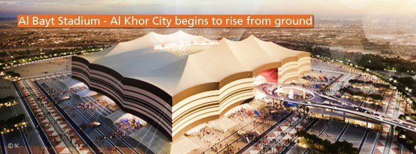Al Bayt Stadium – Al Khor City begins to rise from ground