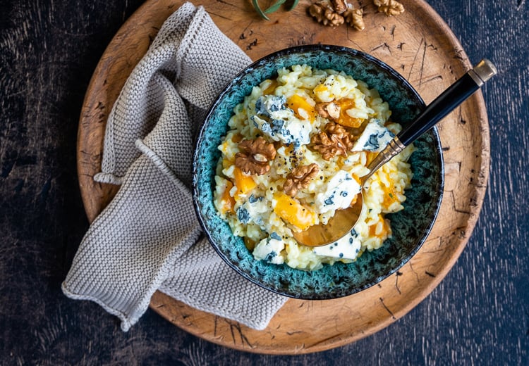 INSTANT POT BUTTERNUT SQUASH RISOTTO WITH BLUE CHEESE
