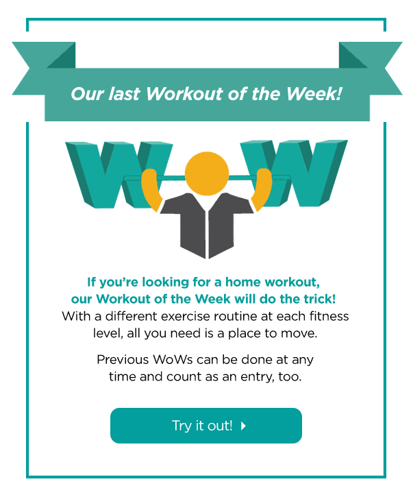 Our last Workout of the Week! If you're looking for a home workout, our workout of the week will do the trick.
