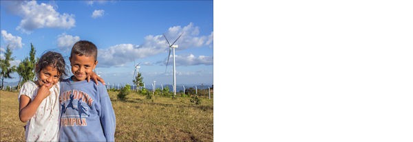 Children and windmills in Central America